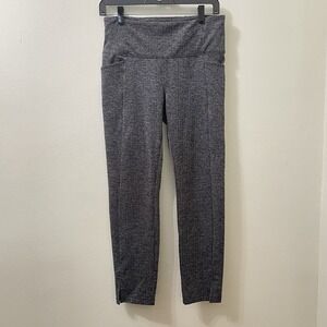 Athleta Women's Small Herringbone Stretch Skinny Pants Gray Black Leggings